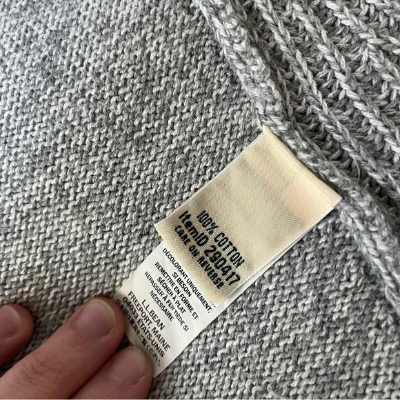LL Bean Gray Cotton Cardigan - Picture 4 of 5
